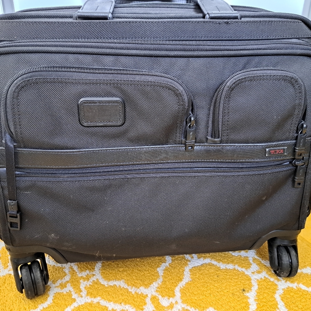 TUMI Leather Trim Spinner Laptop Carryon